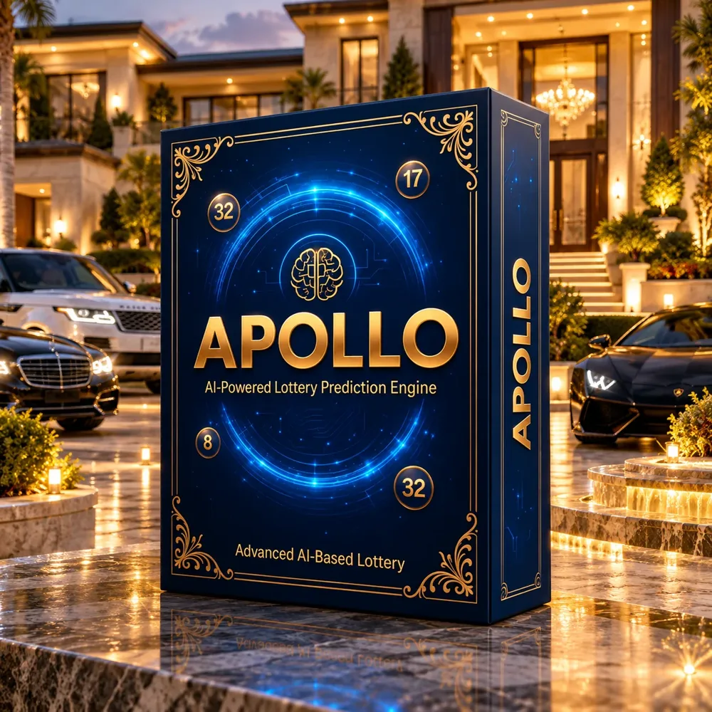 Apollo AI premium software box on a lit marble stand